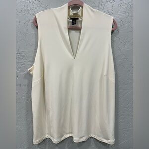 Lane Bryant Sleeveless V-Neck Top – Size 22/24 – White/Ivory